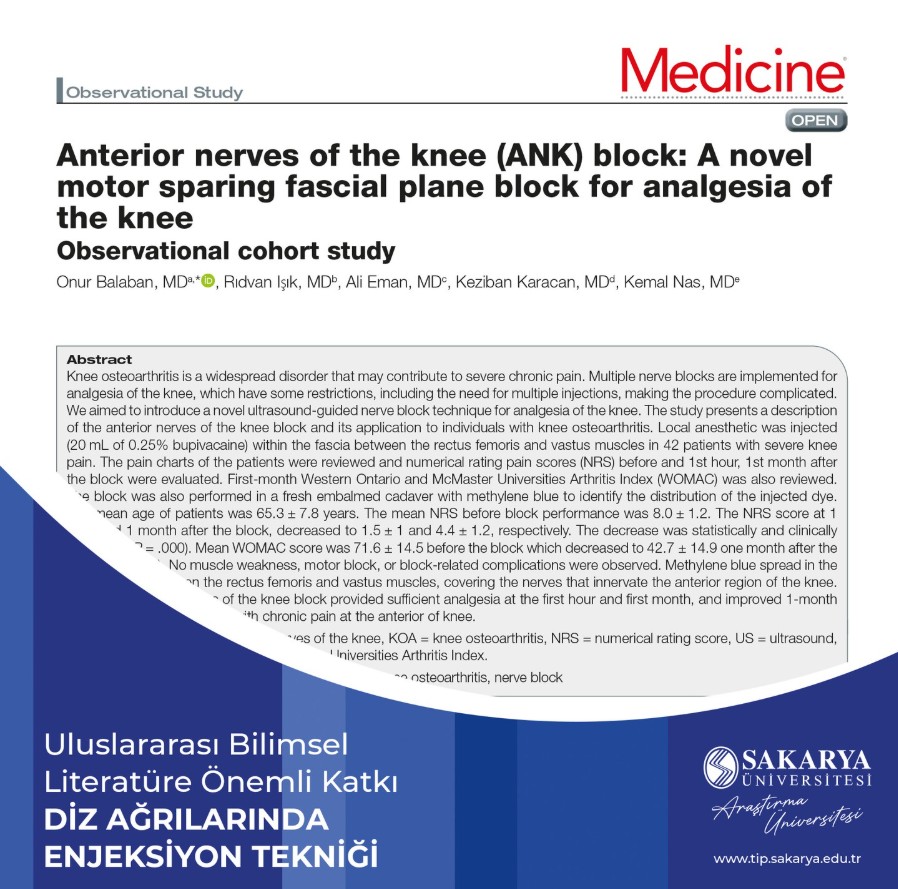 SAU İmzalı Bilimsel Başarı: Diz Ağrısına Tek Enjeksiyonla Etkili Çözüm