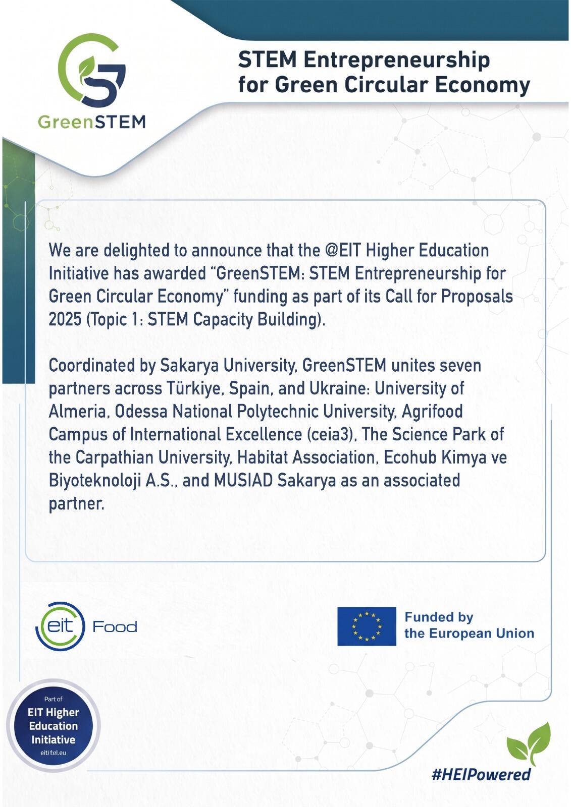 GreenSTEM Projesiyle SAU SESAM’a Avrupa Desteği