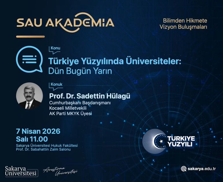 SAU Akademia’da "Bilimden Hikmete" Programı Başlıyor: İlk Konuk Prof. Dr. Sadettin Hülagü