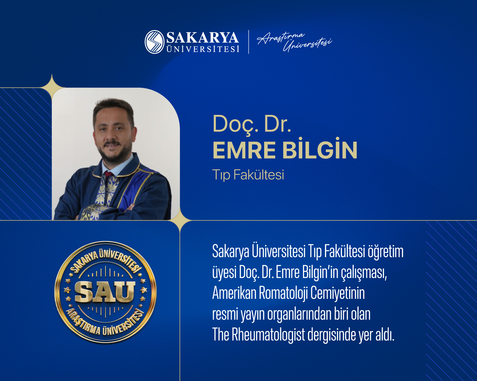 SAU’lü Akademisyenin Çalışması Uluslararası Romatoloji Yayınında